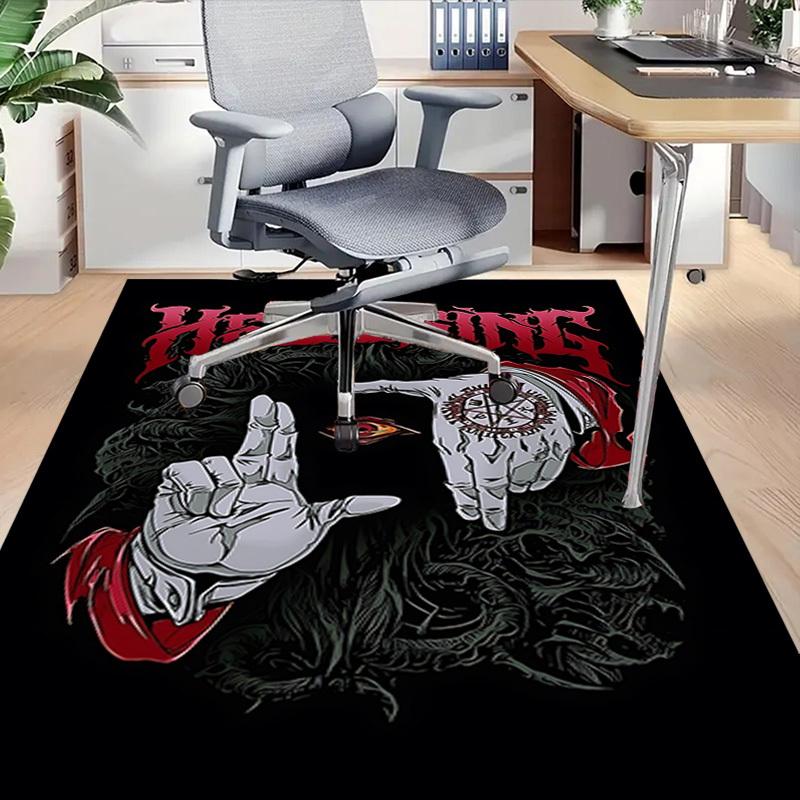 1pc Hellsing Carpet Anti Slip Polyester Floor Mat for office.Bedroom
