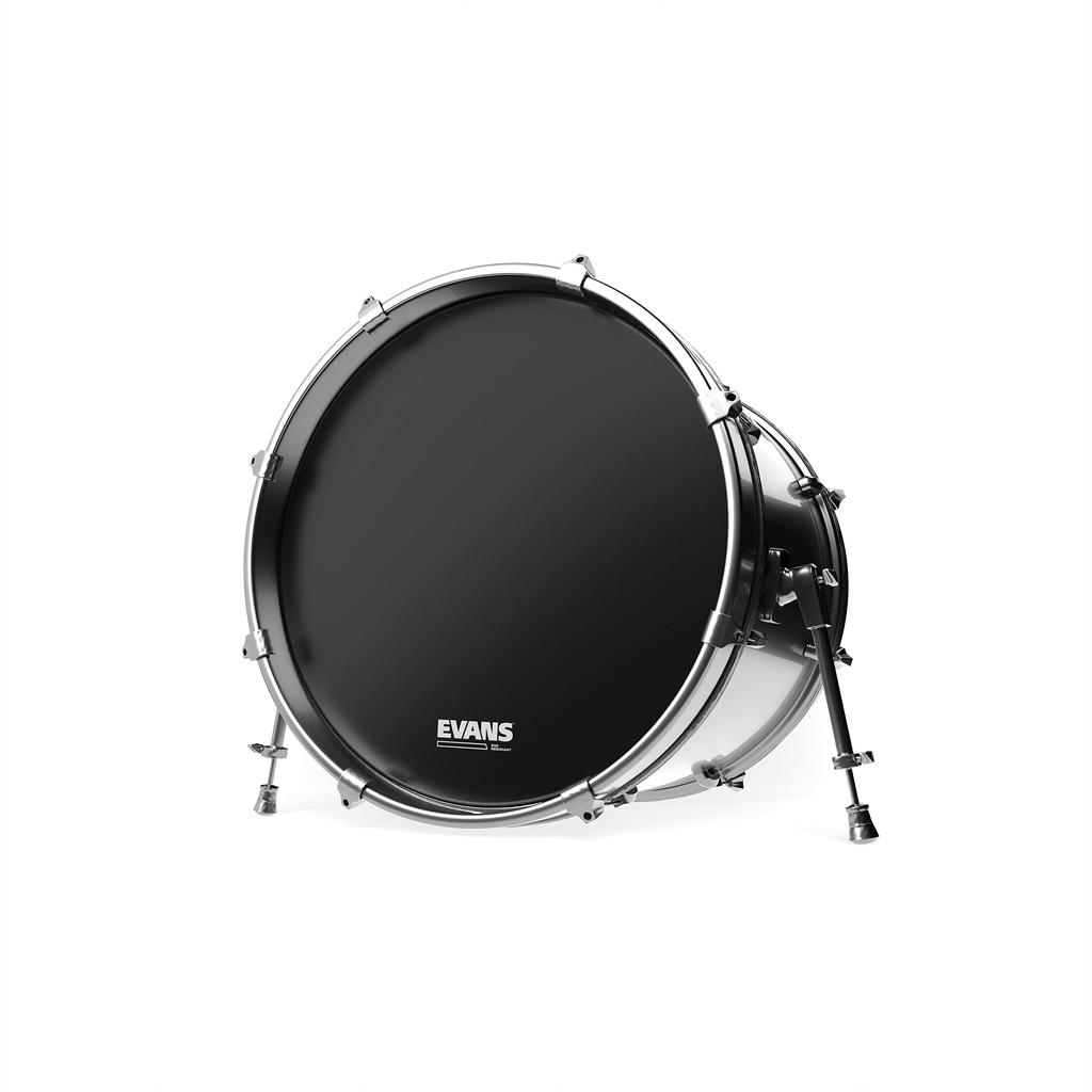 EVANS BD22RB-NP 22" EQ3 Resonant Smooth Black Bass Drum Head (No Soundhole, 7.5mil + 10mil Ring)