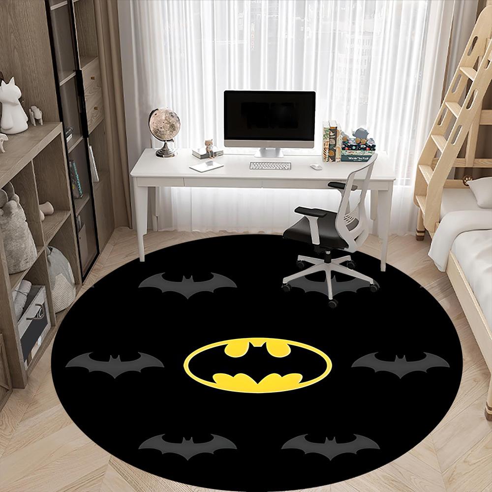1pc Batman Signal Office Round Area Rug, Under Office Chairs Bedroom Living Room Home Decor, Room Deco, Available in Various Sizes