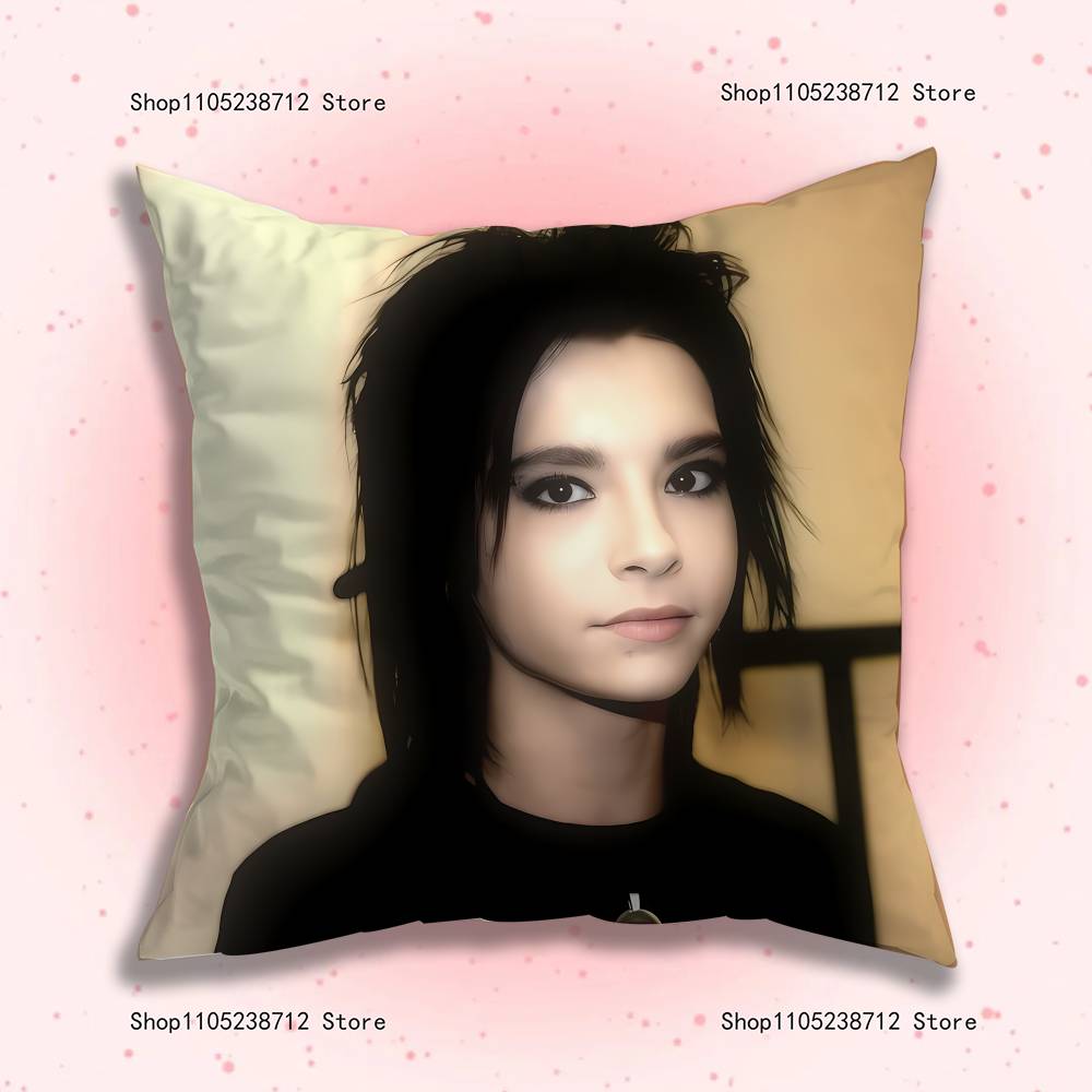 Singer B-Bill K-Kaulitz Anime Pillow Case Anti-dustmite Pillowcase Invisible zipper silky short plush Sofa cushion cover