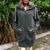 Women's Fashion Jacket Casual Solid-color Long-sleeved Cardigan Hoodie Long Coat