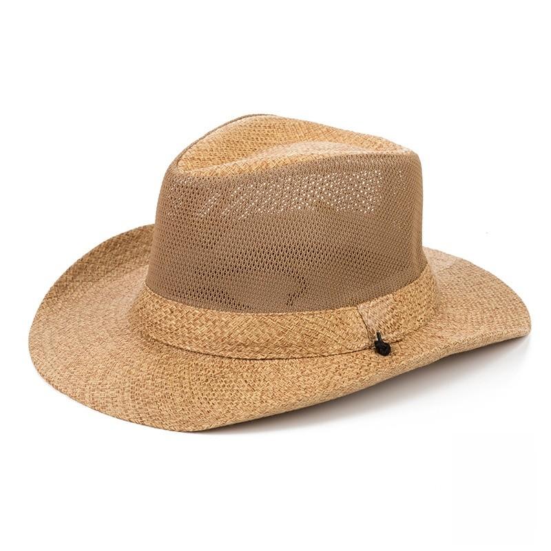 Casual Summer Sun Hat For Men With Wide Brim And Breathable Straw Material For Outdoor Fishing And Sun Protection