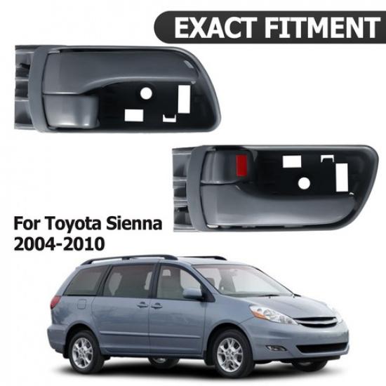 2 шт. Ручка внутренней двери передняя левая и правая для Toyota Sienna 2004-2010 Серый ABS