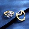Elegant French Zircon Earrings for Women, Trendy Geometric Ear Cuffs, Light Luxury Jewelry, European-American Style