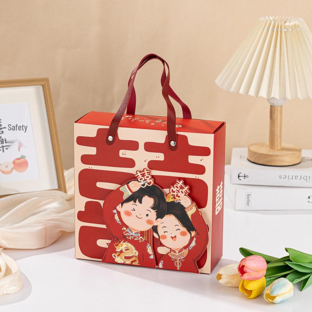 European-Style Wedding Candy Box: Handheld Cartoon Gift Box and Fruit Box