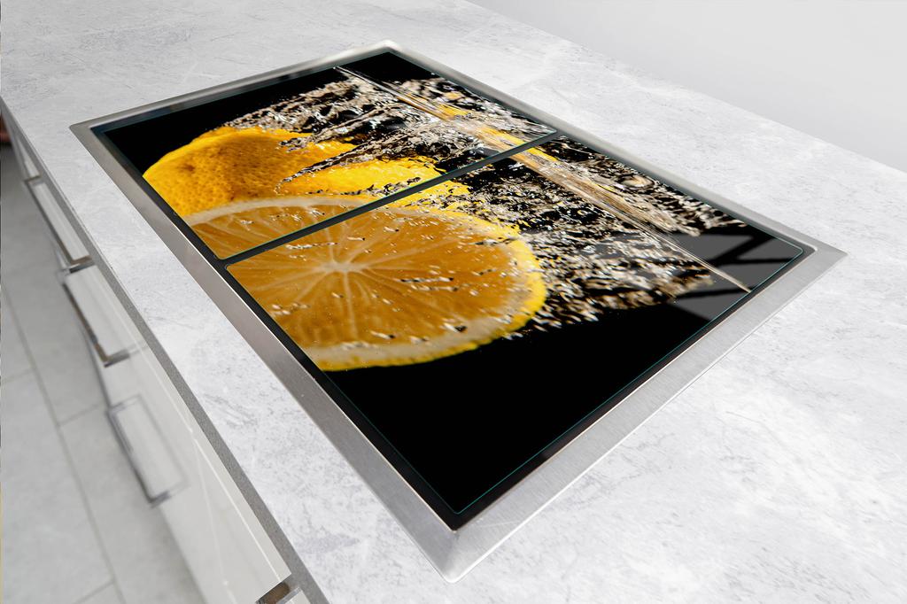 SZKLANA PŁYTA OCHRONNA NA KUCHENKĘ 70x52 CYTRYNA