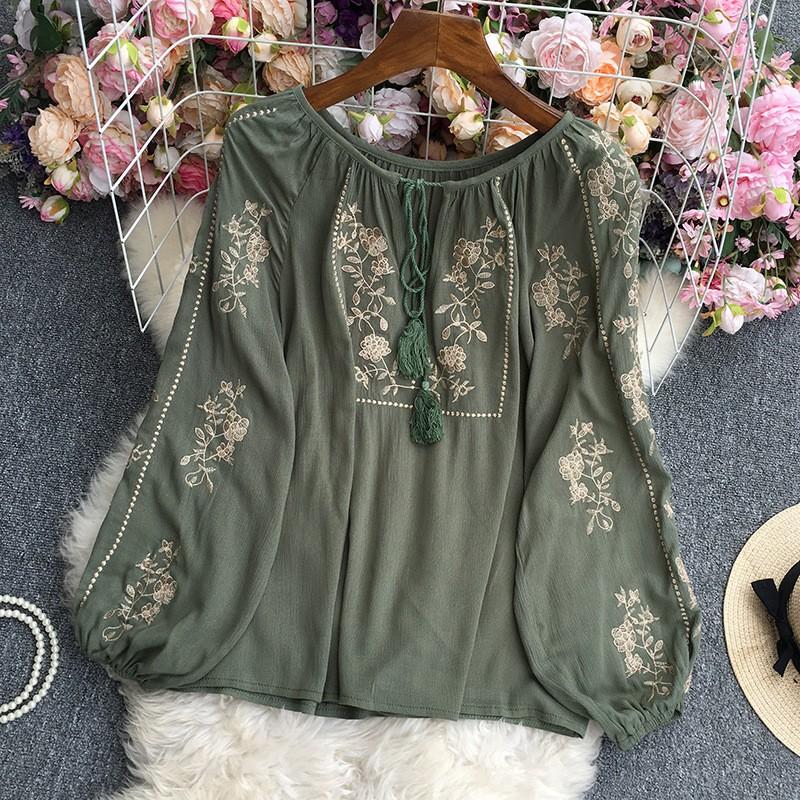 

Женская повседневная рубашка большого размера с принтом, свободная туника на пуговицах, блузка, топы One Size зелёный