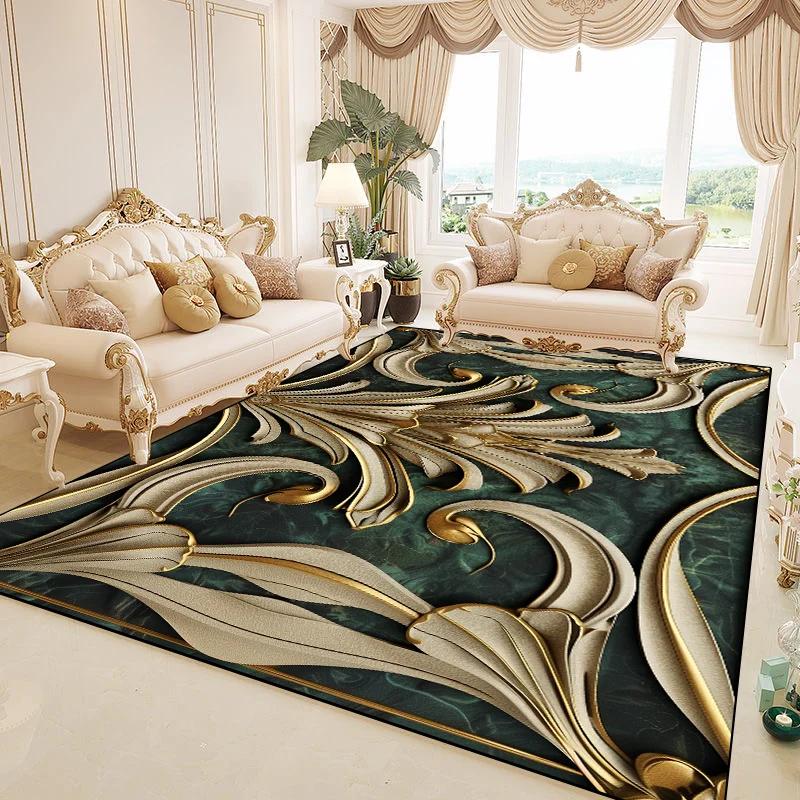 Nádherné květinové koberce do obývacího pokoje Evropské velkoplošné luxusní koberce k pohovce Domácí dekorace ložnice Šatna Protiskluzová podložka na podlahu