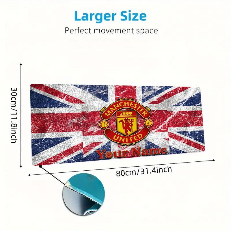 Manchester United F Custom Name Large Size Mouse Pad Large Gaming Table Cushion Non-slip Laptop Tablet Big Mousepad XXL Mat Mini PC Playmat With Lock