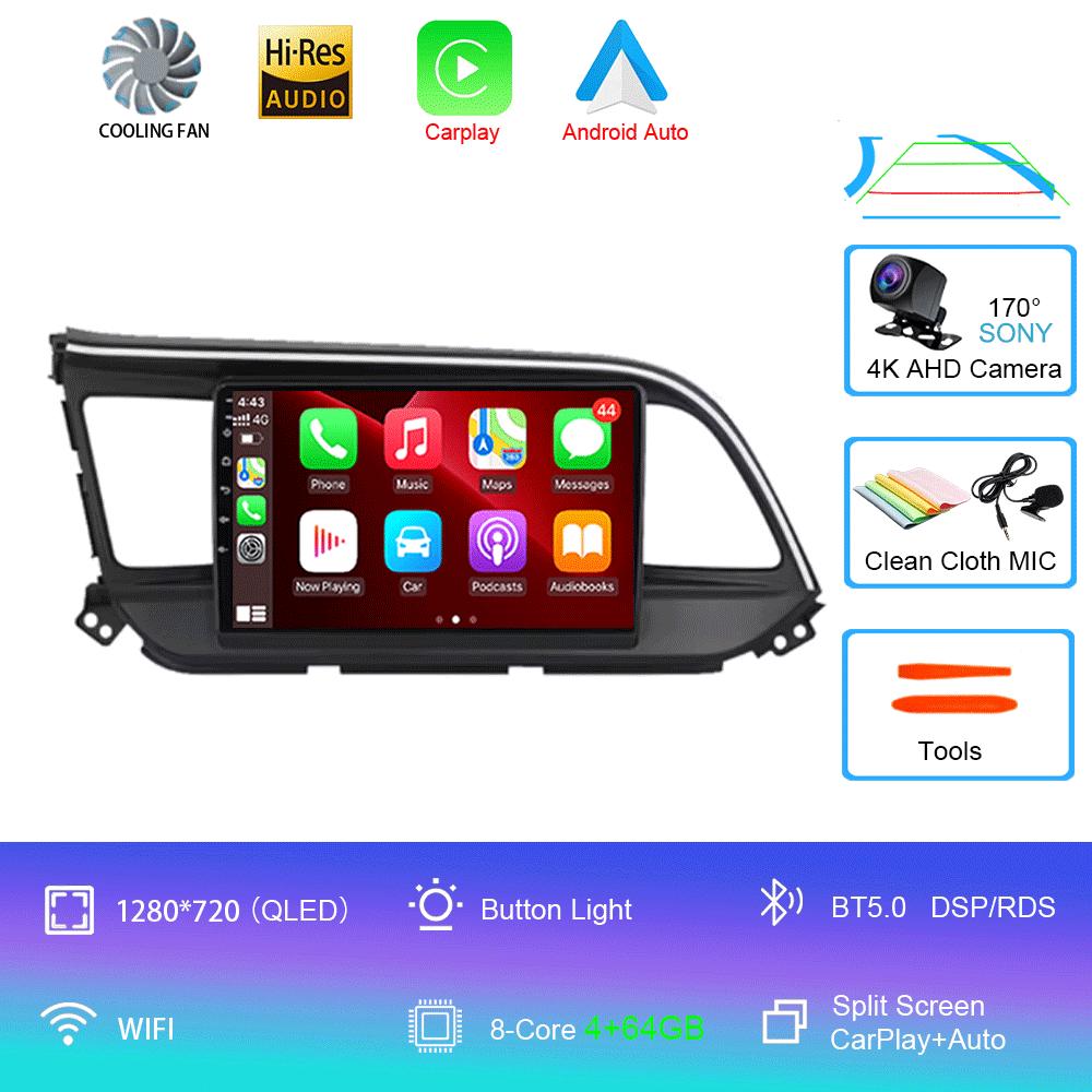 For Hyundai Elantra 6 2019 2020 Car Intelligent System CarPlay DSP Navigation GPS Android 14 All In One MIC 2000*1200P