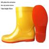 Men's High-Top Non-Slip PVC Construction Rain Boots - Wear-Resistant, Water-Resistant Mid-Calf Rubber Shoes