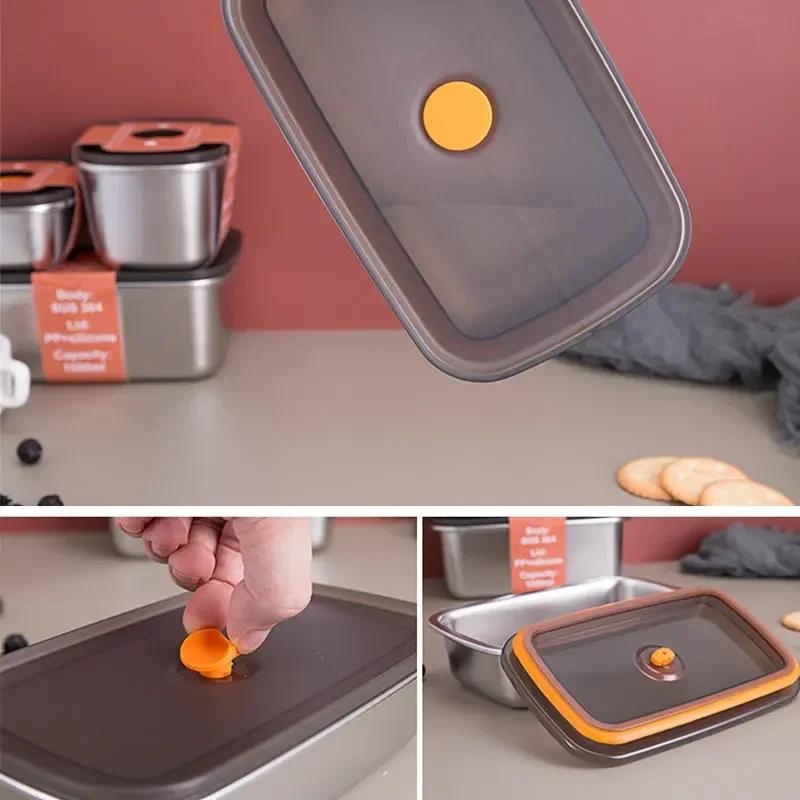 250ML/600ML/1000ML 304 Stainless Steel Bento Lunch Box with Lid Food Containers Fresh-keeping Box Home Leak-Proof Storage Box
