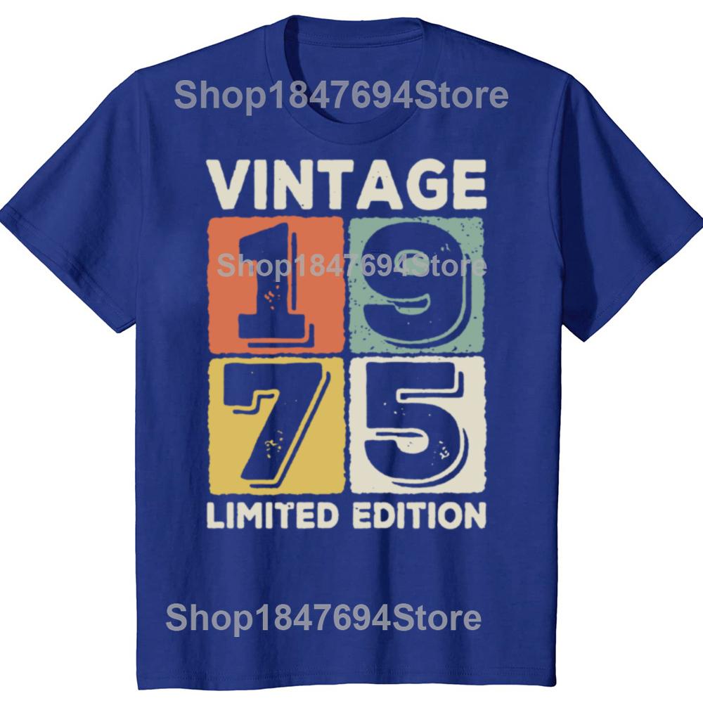 Vintage 1975 Limited Edition Men T Shirts Retro Classic Art Print Tees Short Sleeve O Neck Harajuku Streetwear Birthday Gifts