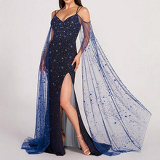 European and American Lace Ruffle Long Sleeve Fishtail Dress - New Autumn/Spring Fashion