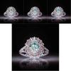 Elegant Female Pink Crystal Rhinestone Ring With Green Topaz For Engagement