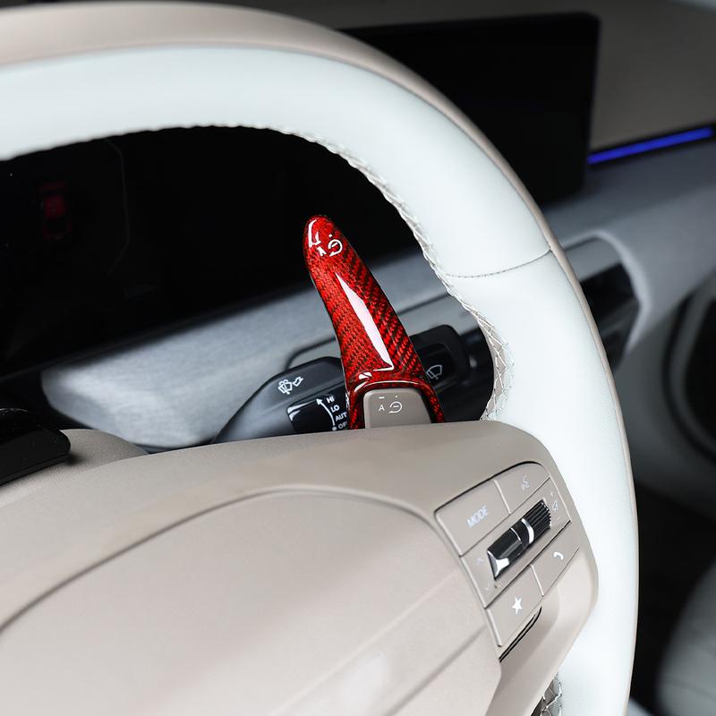 For Kia EV4 2025 2026 Black Red Real Carbon Fiber Steering Wheel Shift Paddle Shifter Extension Accessories