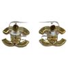 CHANEL L23C Black Gold Plated CC Logos Earrings earring goldUsed