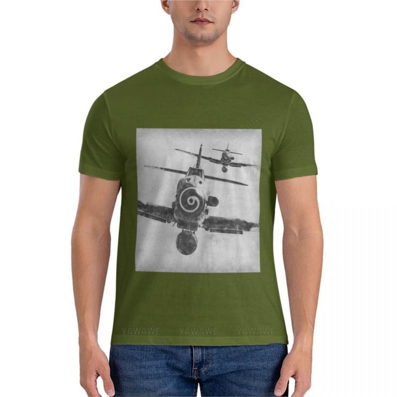 Summer Men T-shirt Black Man Tshirt Messerschmitt BF 109K4 Fitted T-Shirt Summer Clothes Mens Plain T Shirts Mens Clothing