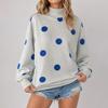 Women's Casual Printed Long Sleeve Crewneck Sweatshirt Top for Daily Wear