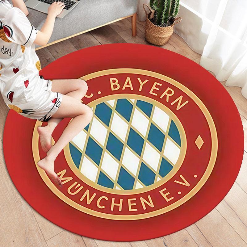 FC Bayern Munchen Round Area Rug,Carpet Rug for Living Room Bedroom Sofa Playroom Decor,Non-slip Floor Mat