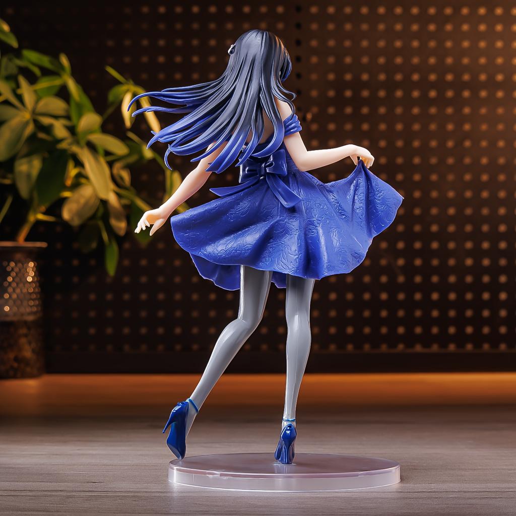 Sakurajima Mai Blue dress beautiful girl anime statue figure ornaments small gifts room decorations Articulated Detailed Movable Poseable Scale