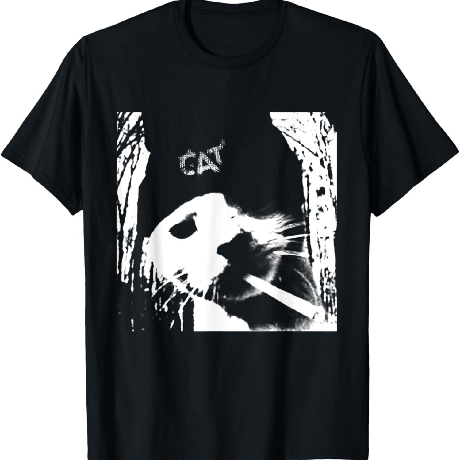 Cat Meme Kitten Smoking Cigarette Cool Cat Men Women T-Shirt S