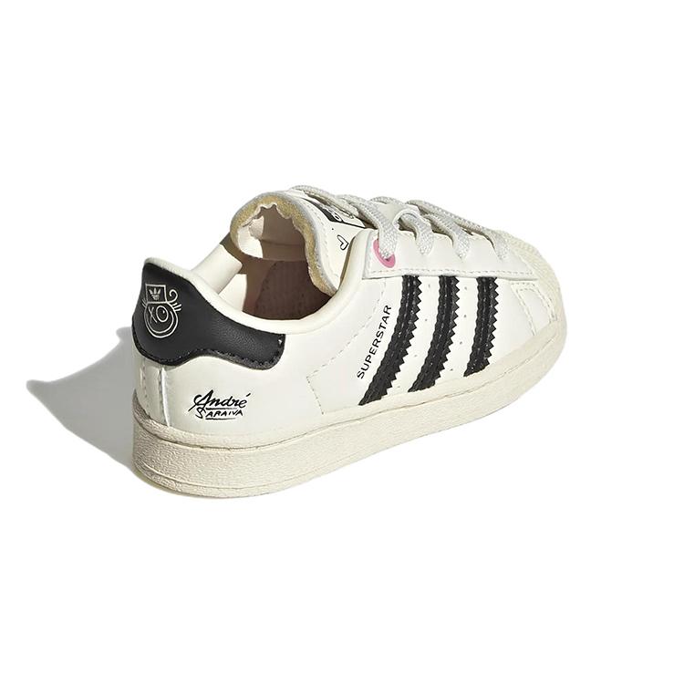 adidas Originals SUPERSTAR El I Abrasion Resistant Low Top Toddler Shoes Beige Infant And Toddler GZ1755