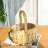 Large European-Style Bamboo Flower Basket for Arrangements - Handwoven Indoor Floral Storage Basket