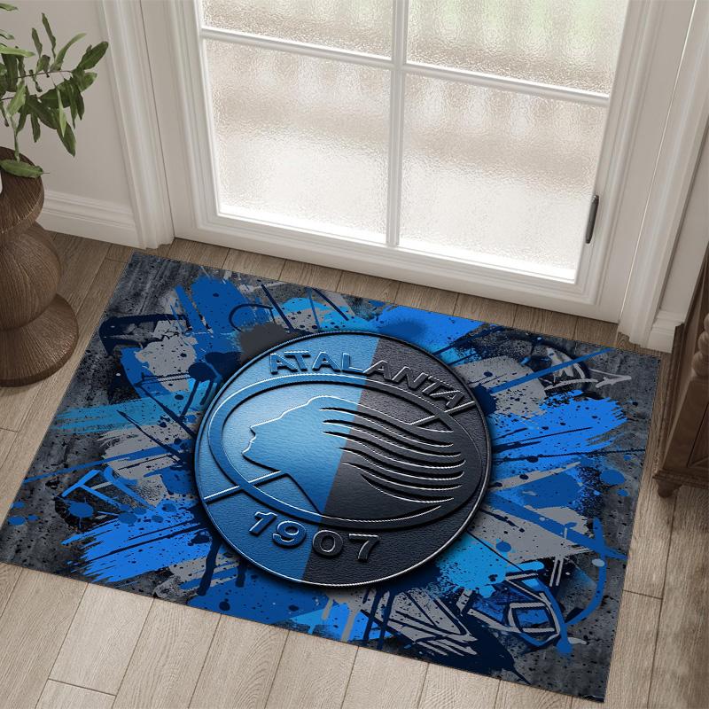 Atalanta FC Design Crystal Velvet Carpet Cozy Non?Slip Printed Rug For Bedroom Living Room Entrance