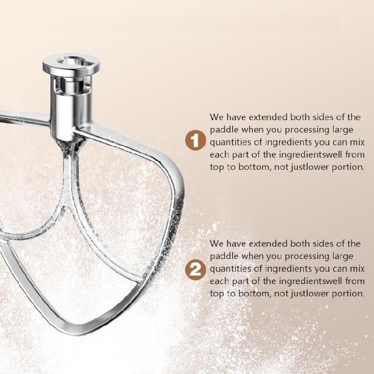 Dishwasher Safe Stainless Steel Beater Replacement for 4.5-5QT Stand Mixer Attachment Dishwasher Safe Accessories