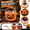 Halloween Glowing Pumpkin - Plush Candy Bag with Handle, Light Up or Decorations, Novelty Gift for Kids and Adults