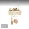 WallMounted Bathroom Storage Basket, NoDrill Plastic Shelf, Drain Rack Medium Cream White 1 Piece
