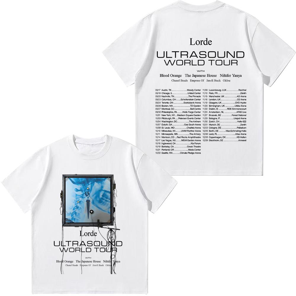 Lorde Ultrasound World Tour 2025 T-shirts Lorde Merch Graphic Tee New Versatile for Women/Men Tshirt Cotton Short Sleeve Clothes