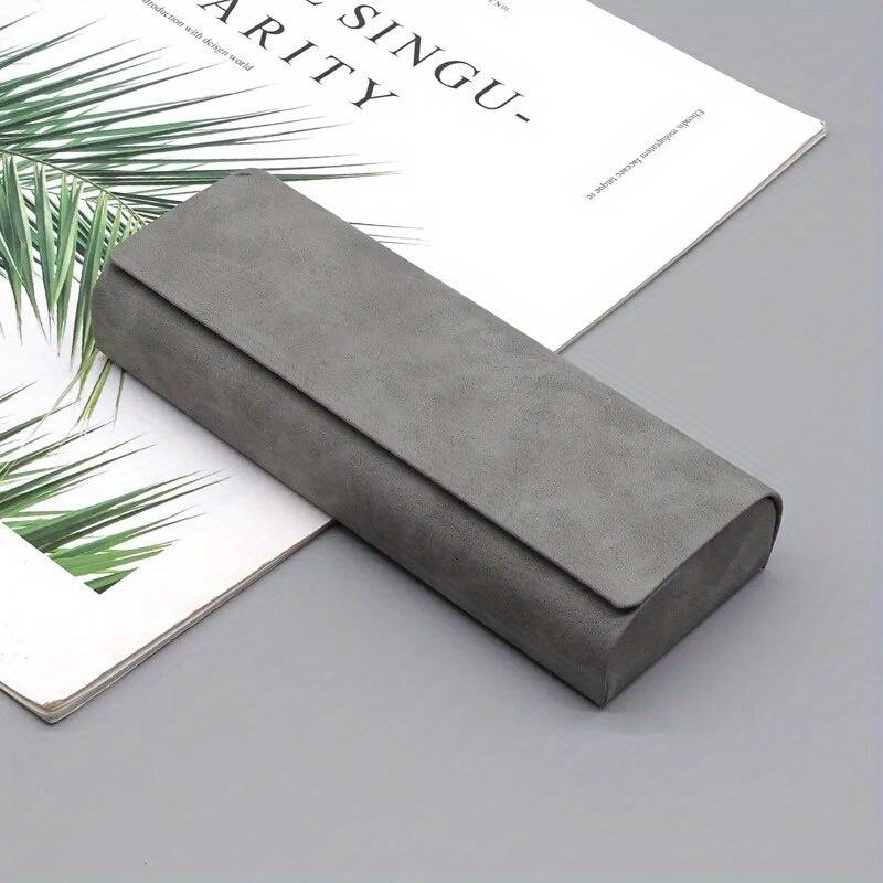 

Футляр для очков с жестким корпусом, мужской и женский, из искусственной кожи, переносной, антиэкструзионный, складной, для хранения солнцезащитных очков темно серый