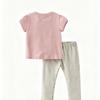 Girls' 2-Piece Short Sleeve Top and Cotton Pants Set with Animal Print for Summer