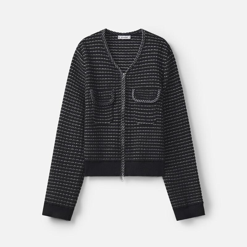 Bo Long-Sleeve Zipper Knit Cardigan