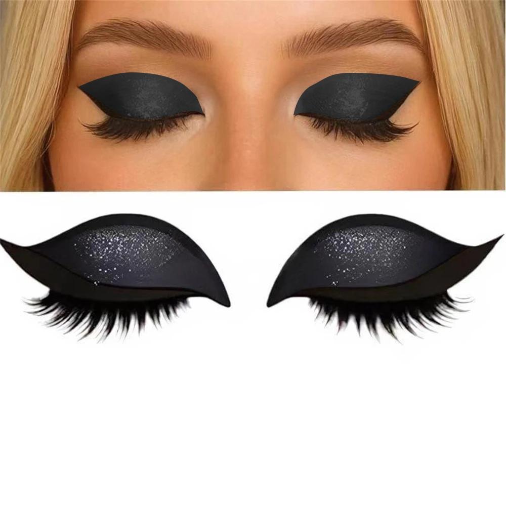 Wiederverwendbar 1 Paar Faules Lidschatten Wimpern Patch 2-in-1 Augen Make-up Aufkleber Mit Falschen Wimpern & Schatten Wasserdicht Kosmetik Werkzeuge