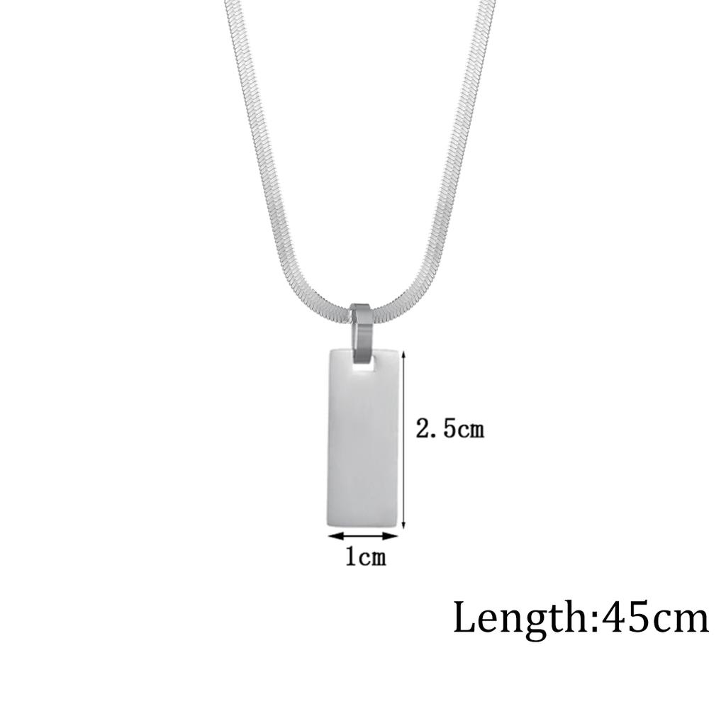 Atoztide Personalized Engrave Picture Name Necklace Stainless Steel for Women Strip Heart Blade Chain Pendant Jewelry Gift