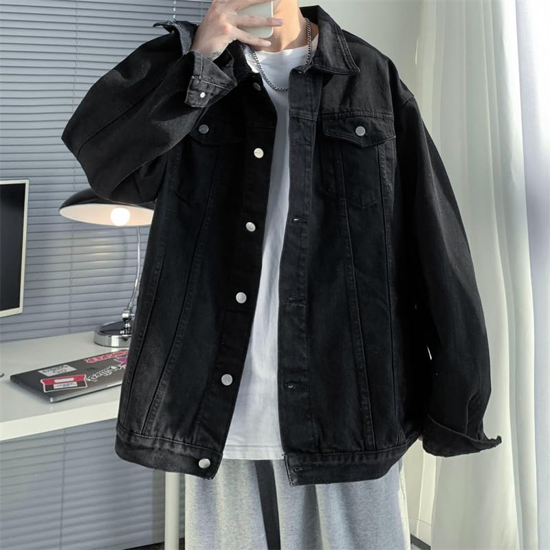 East Rain Black Denim Plus FUN215 Men's Jacket, Spring, Autumn, Winter, Sizes,
