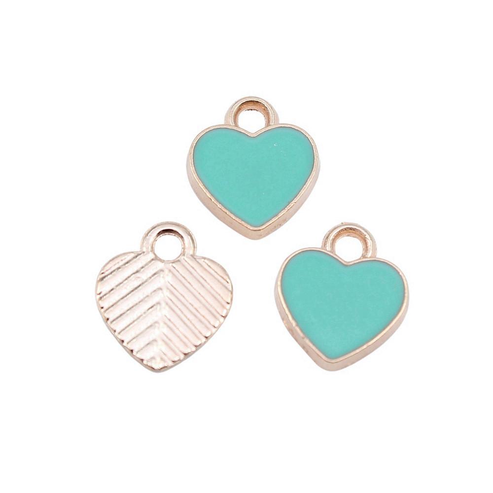 Love Heart Enamel Charms Multi Color Pendants For Romantic Jewelry Component