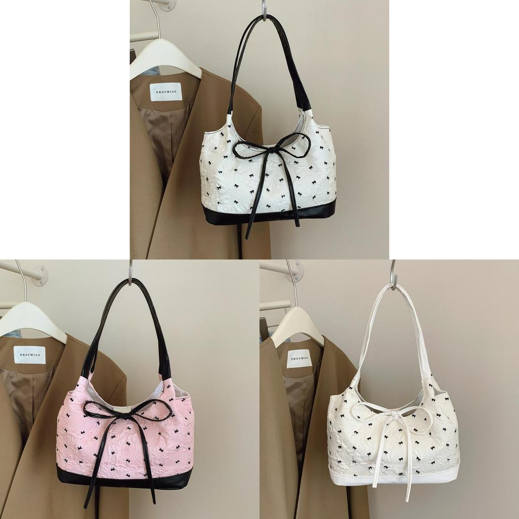 Classic Pu Womens Shoulder Bag With Bow Detail For Daily Use