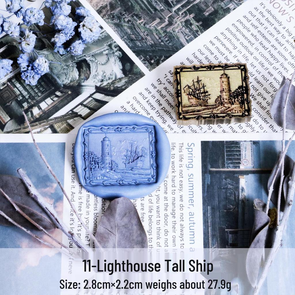 Three-Dimensional Engraved Brass Wax Seal Stamp Head with Frosted Irregular Multi-Layer Design