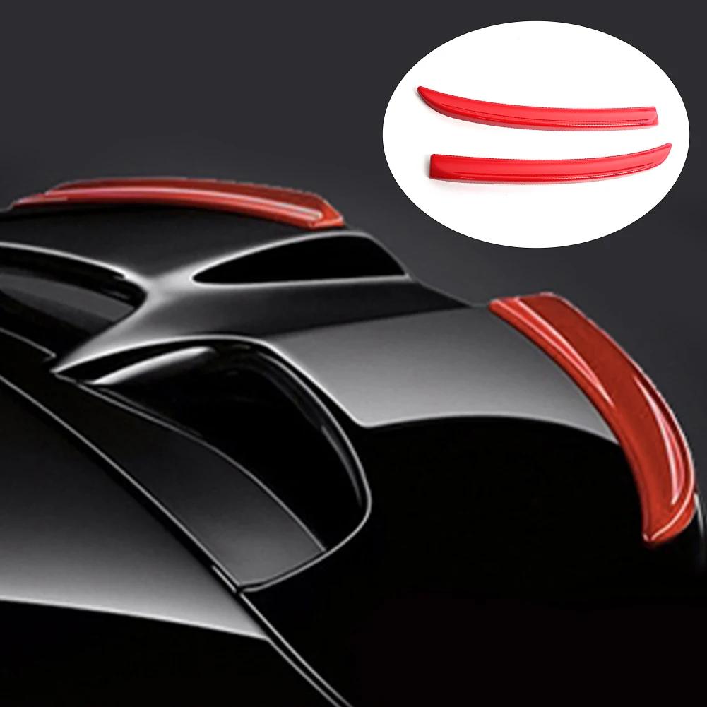 2PCS Rear Spoiler Extension Lip Fins for Mini Cooper F56 F55 2014+ S /JCW Spoiler Red Carbon Fiber Black Color Auto Part Styling