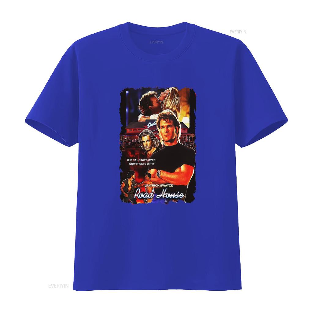 Roadhouse Patrick Swayze Movie Theme Mens Black T Shirt Available In Sizes S To 5XL Vintage Washed Graphic Breathable Slightly