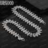 925 Sterling Silver Double Row Bead Necklace Fashion Charm Wedding Jewelry