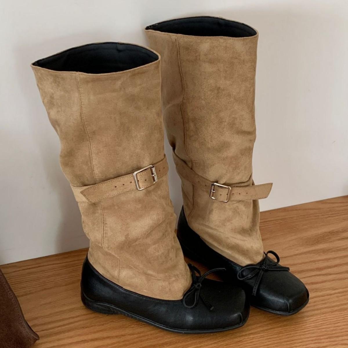 Sheepskin Long Boots Women`s Personality Ballet