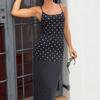 2026 Summer Polka Dot Long Dress Women Sexy Contrast Sleeveless Backless Slim High-Waist Female Bodycon Maxi Dress For Holiday