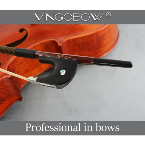 VINGOBOW German Double Bass Bow, Advanced, 1/2 Size, Pernambuco, Performance