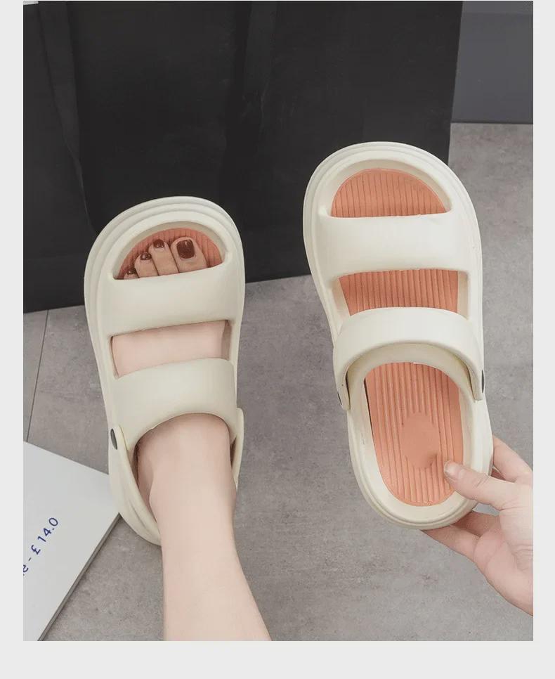 Papuci de vară cu platformă EVA pentru femei – Cu bandă dublă, Sandale versatile pentru plajă