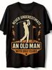 Never Underestimate Old Man Golf Clubs T-Shirt 100% Cotton O-Neck Short Sleeve Summer Casual Mens T-shirt Streetwear - Men's ...